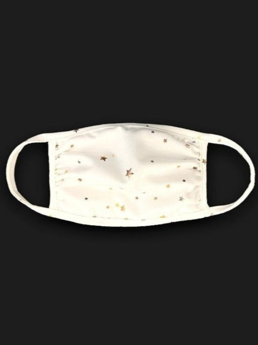 Shimmery Star White Reusable Face Masks