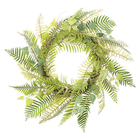Fern Leaves Green Wreath: 24 inches