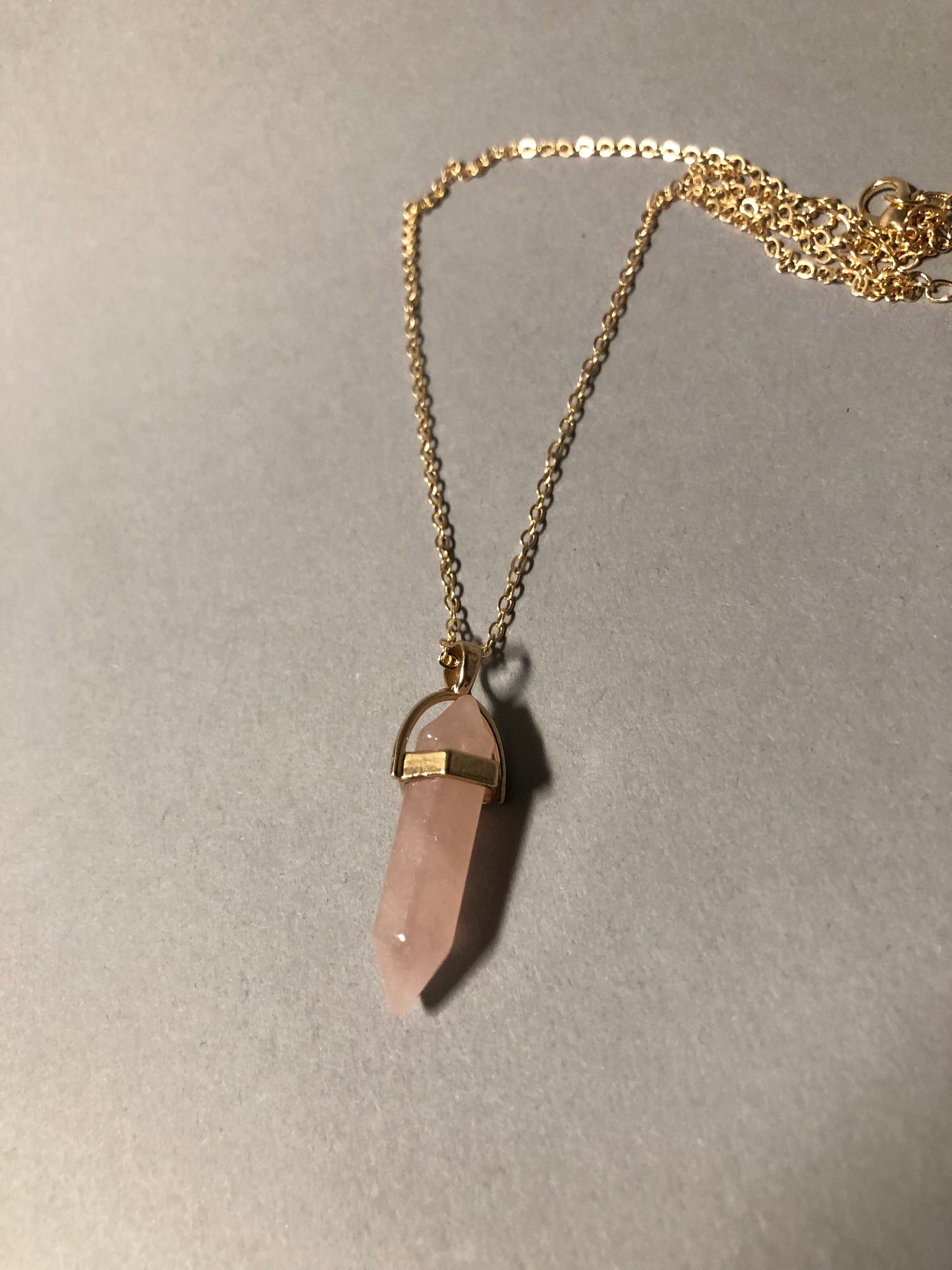 Rose Quartz Dainty 14k Gold Necklace