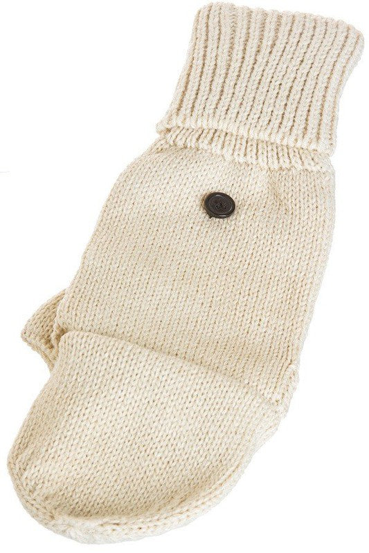Ivory Warm Woolen Mittens