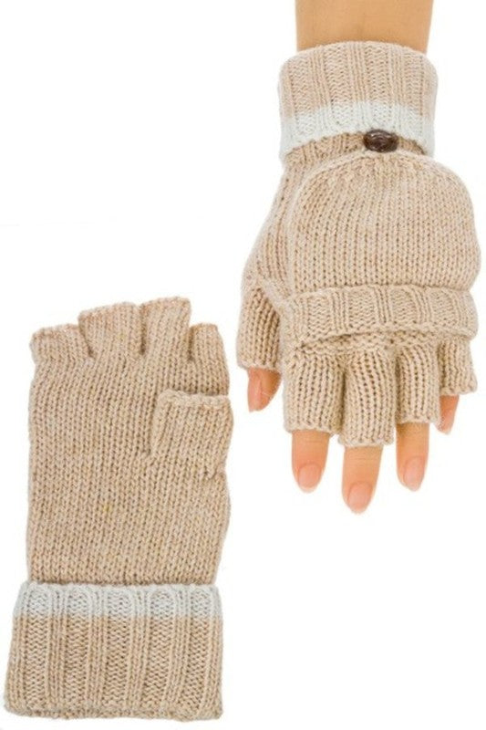 Ivory Warm Woolen Mittens