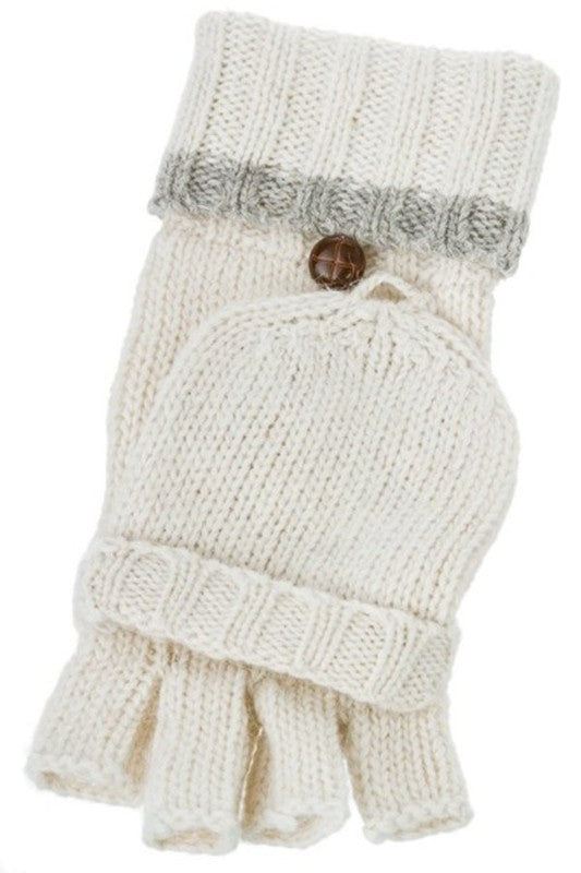 Ivory Warm Woolen Mittens