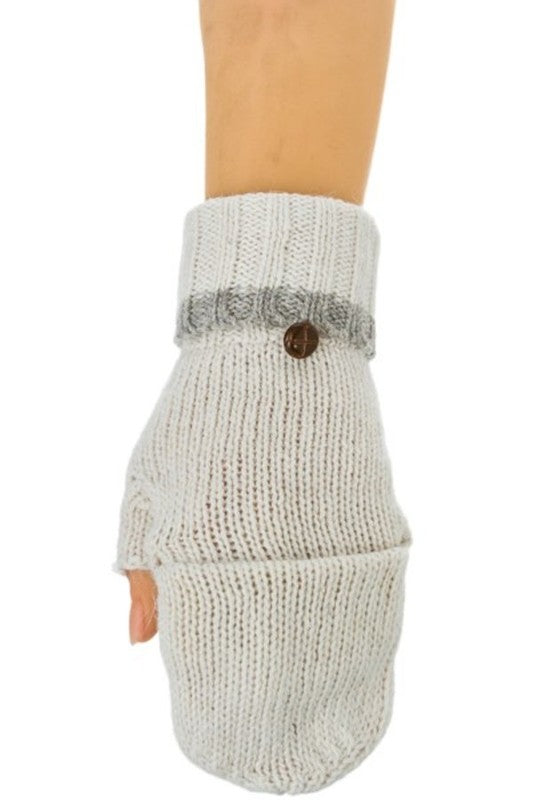Ivory Warm Woolen Mittens