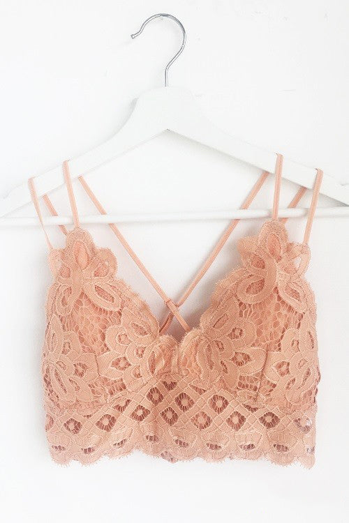 Jojo Pastel Orange Lace Bralette