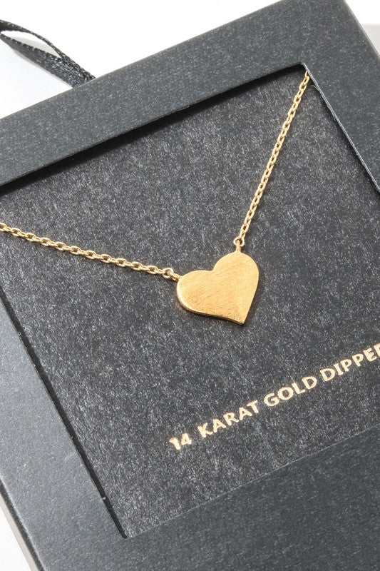 14K Gold Heart Charm Necklace