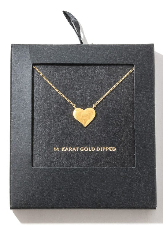 14K Gold Heart Charm Necklace
