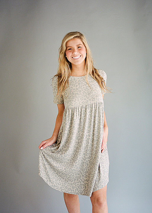 Cream Leopard Sundress