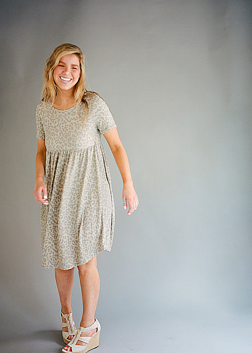 Cream Leopard Sundress