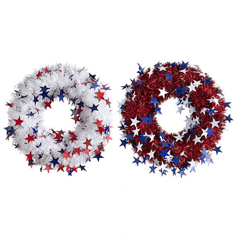 Tinsel & Star Patriotic Wreath