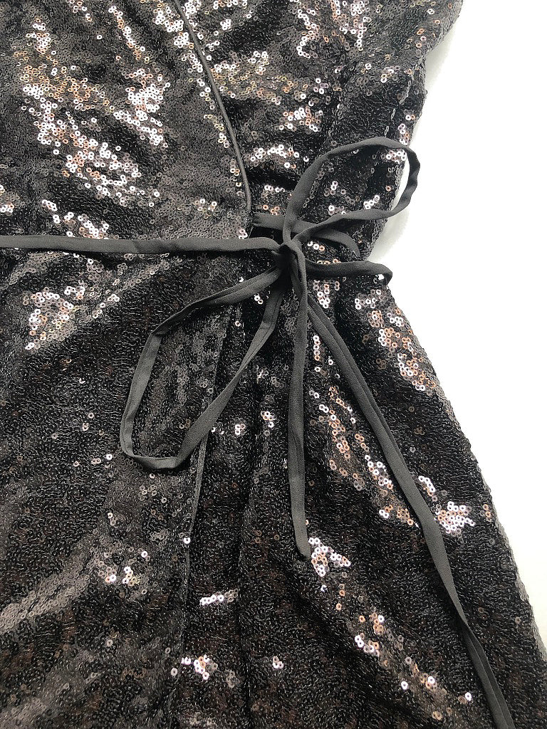 Midnight Sequin Wrap Dress