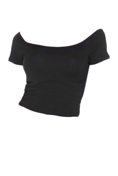Off the Shoulder Black Crop Top