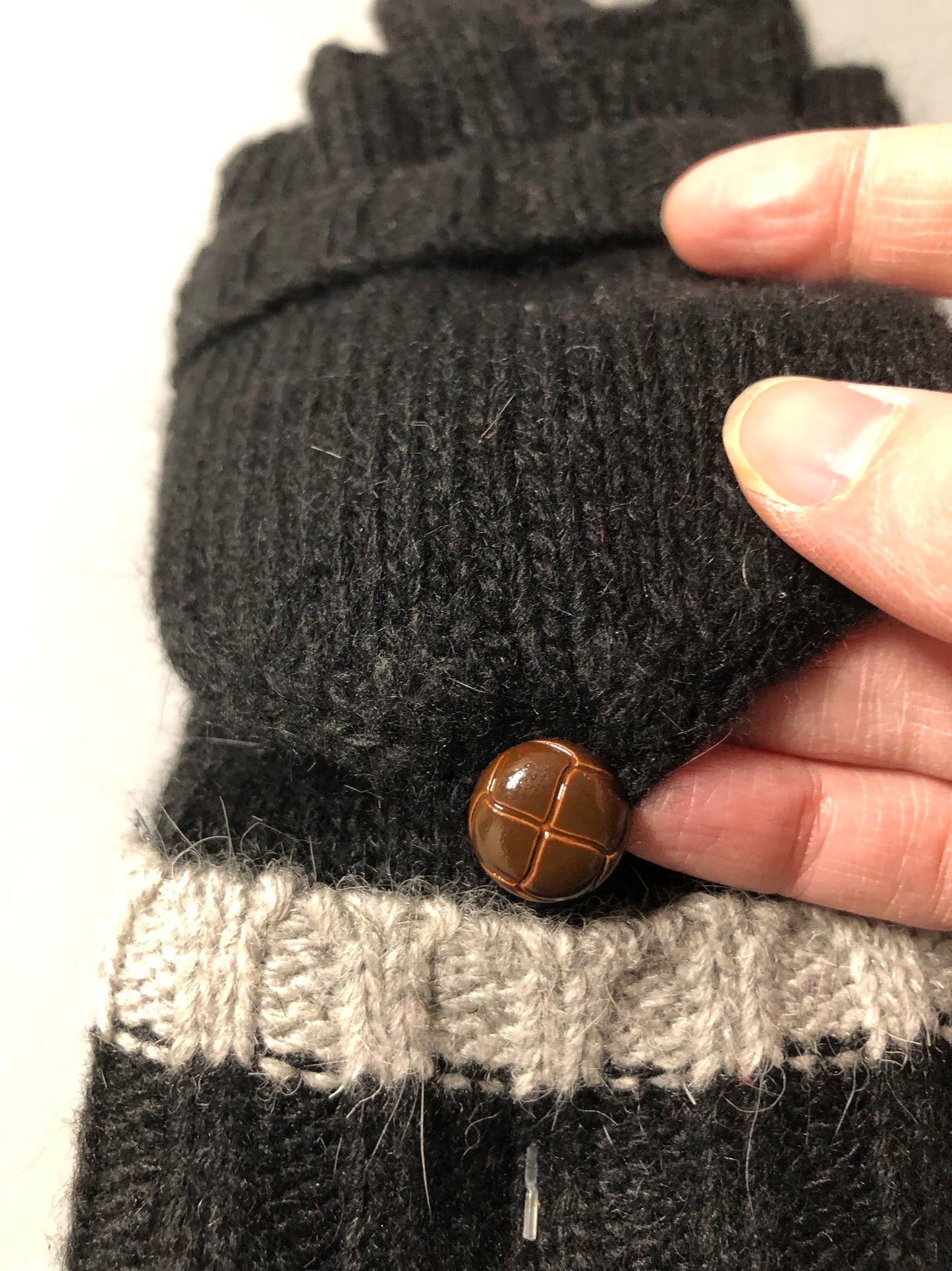 Black Wool Mittens