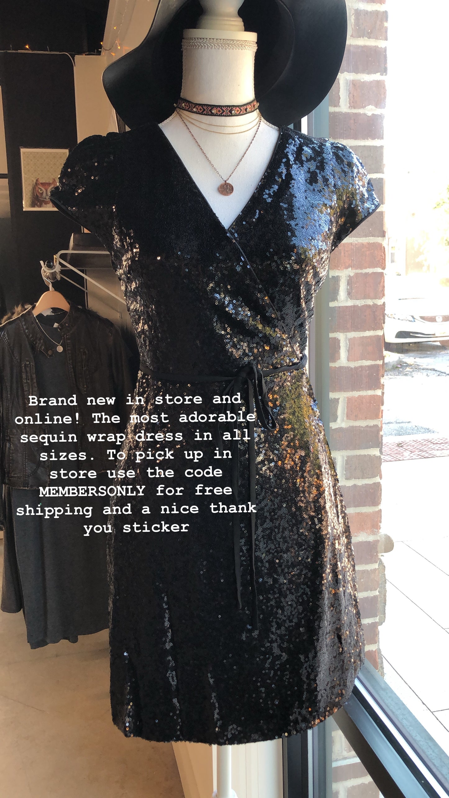 Midnight Sequin Wrap Dress