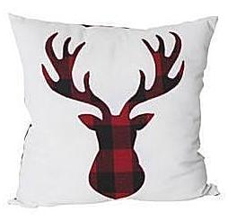 Holiday Plaid Deer Pillow - thecodexclub