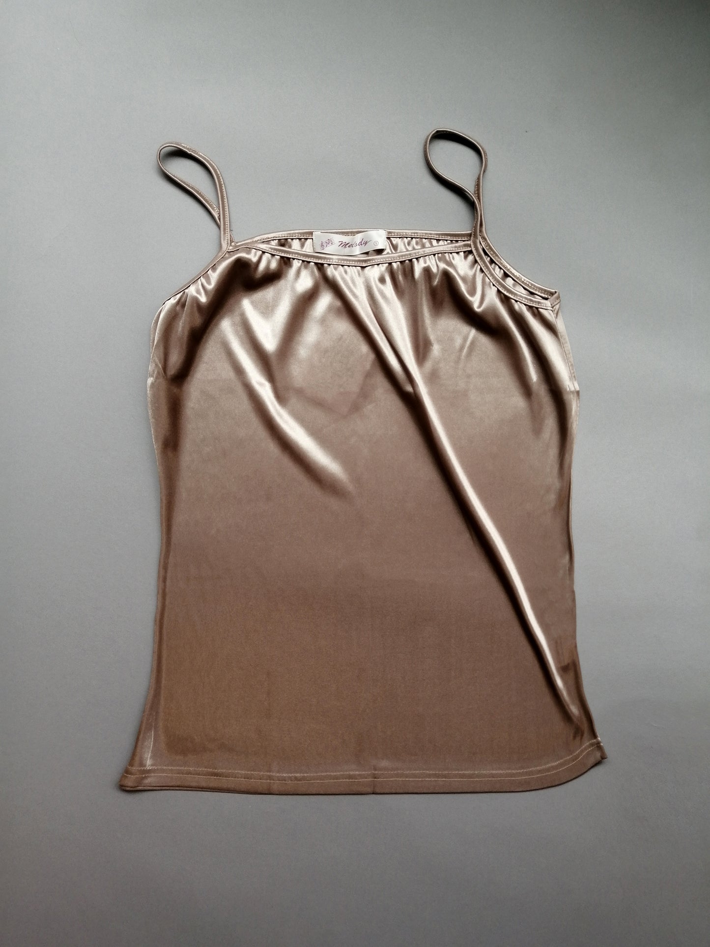 Cream Sherrie Satin Tank Top