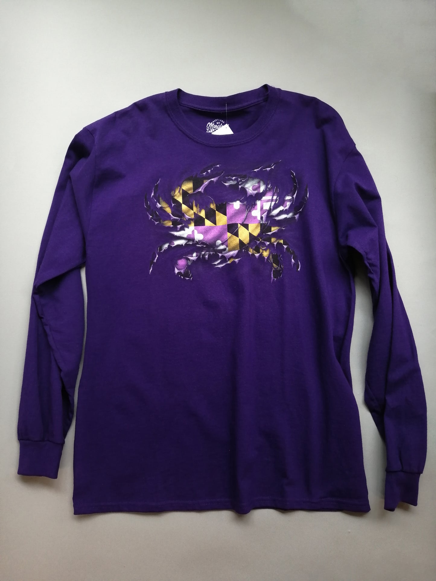 MD Purple Flag Crab Ladies Long-Sleeve T-Shirt