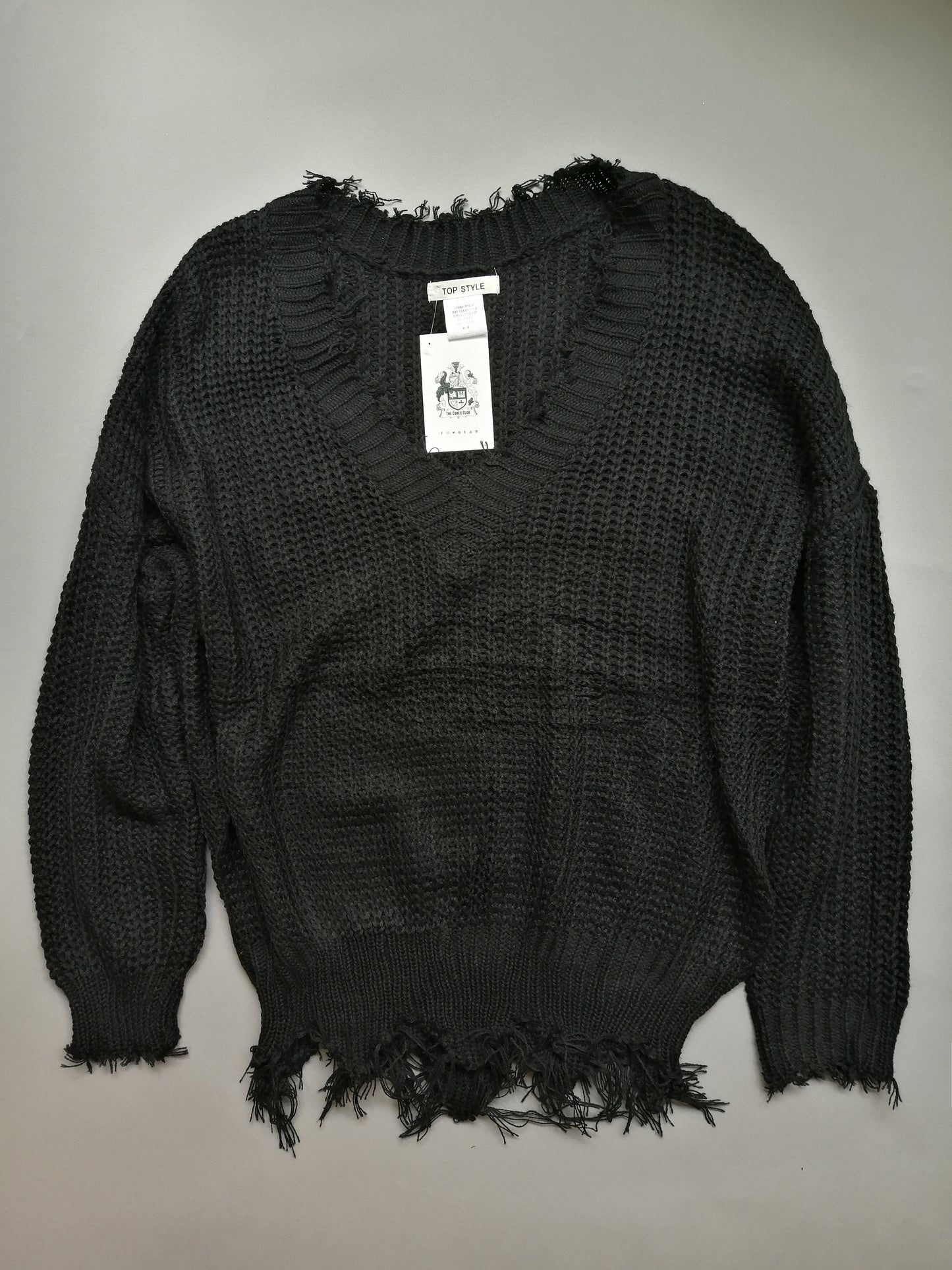 Black Distressed Sweater