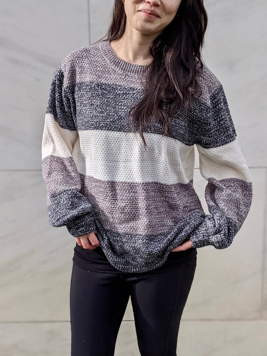 Shades of Grey Color Block Sweater