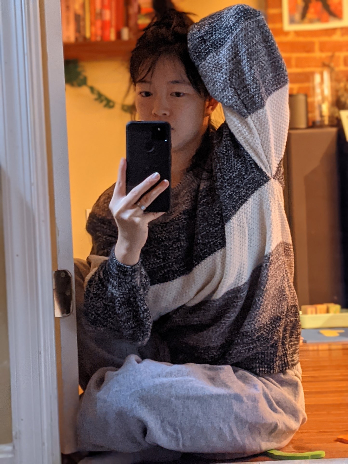 Shades of Grey Color Block Sweater