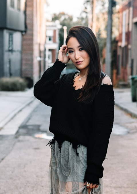 Black Distressed Sweater