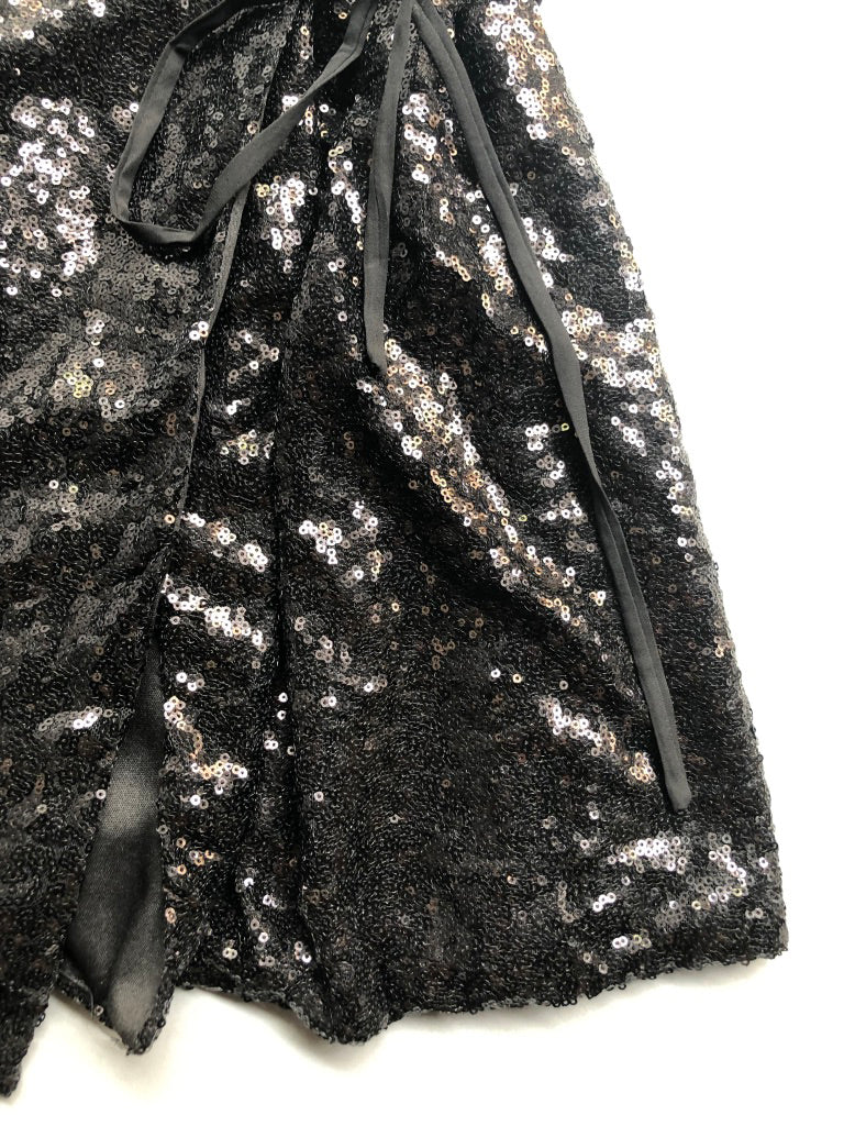 Midnight Sequin Wrap Dress