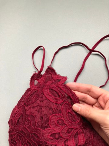 Jojo Burgundy Lace Bralette