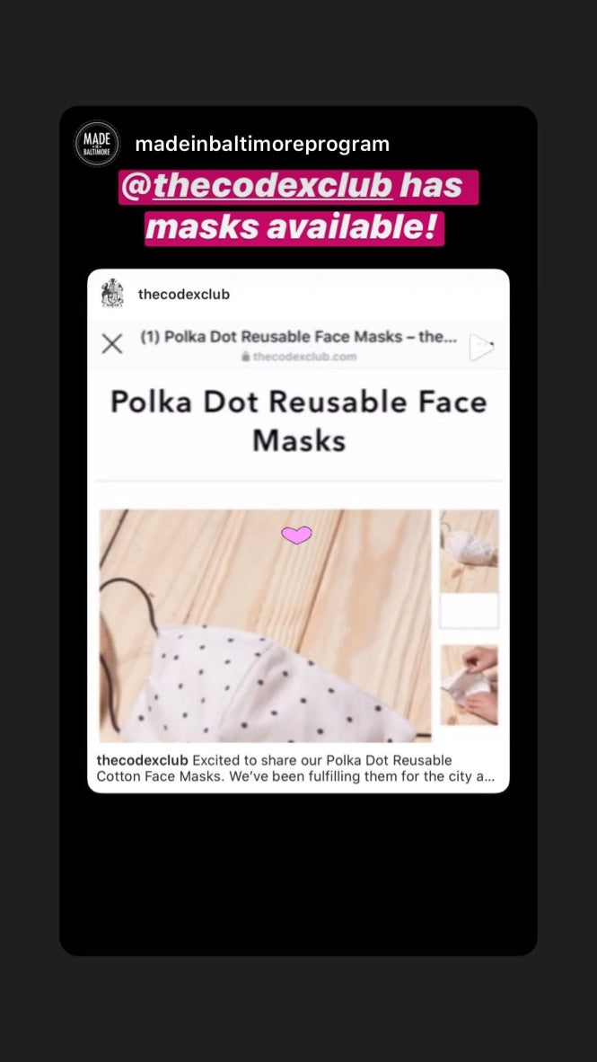 Polka Dot Reusable Face Masks