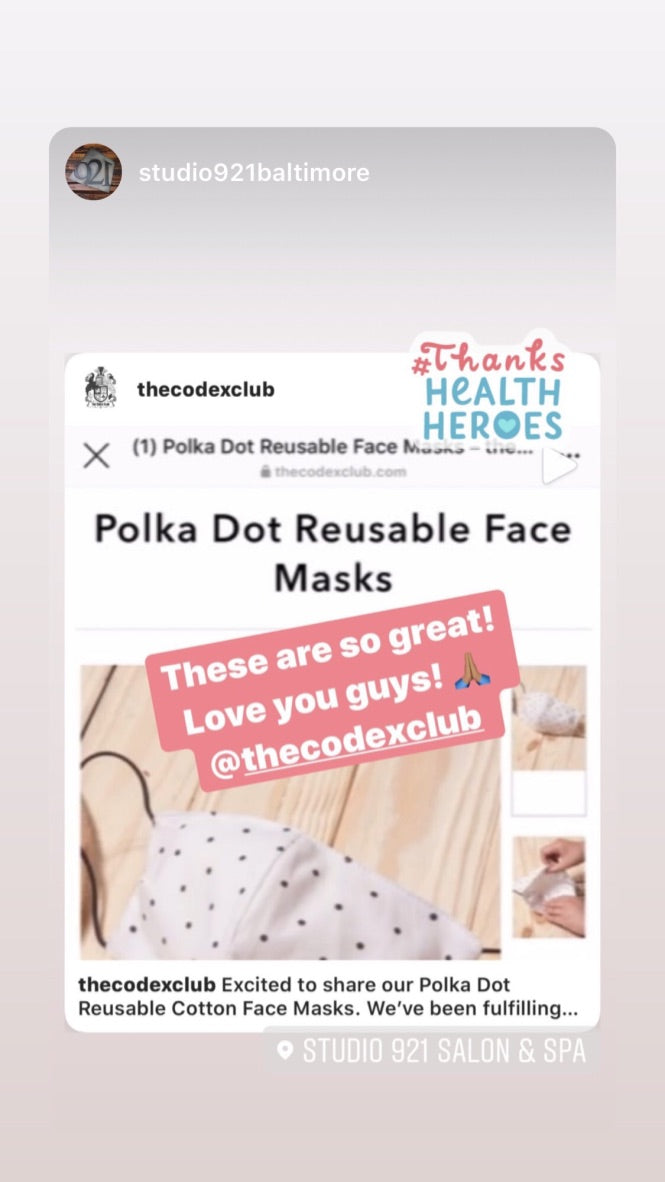 Polka Dot Reusable Face Masks