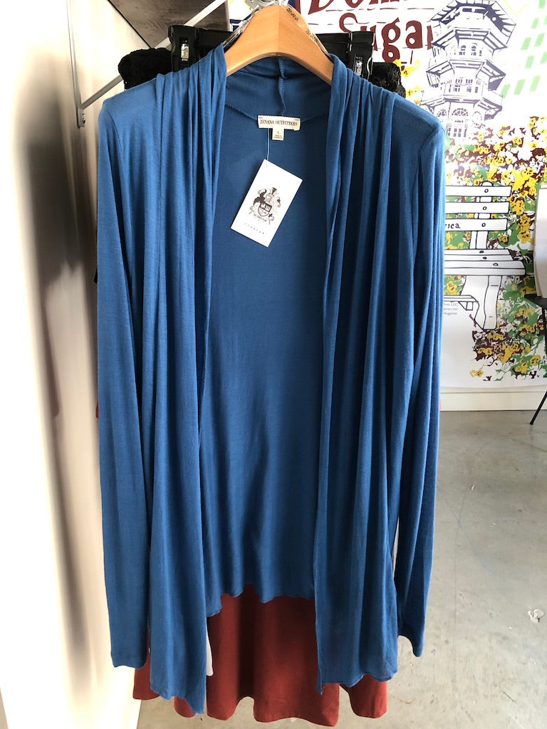 Blue Wrap Cardigan Sweater