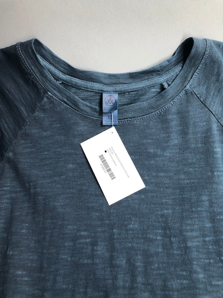Mineral Blue Slub Slouchy Pullover