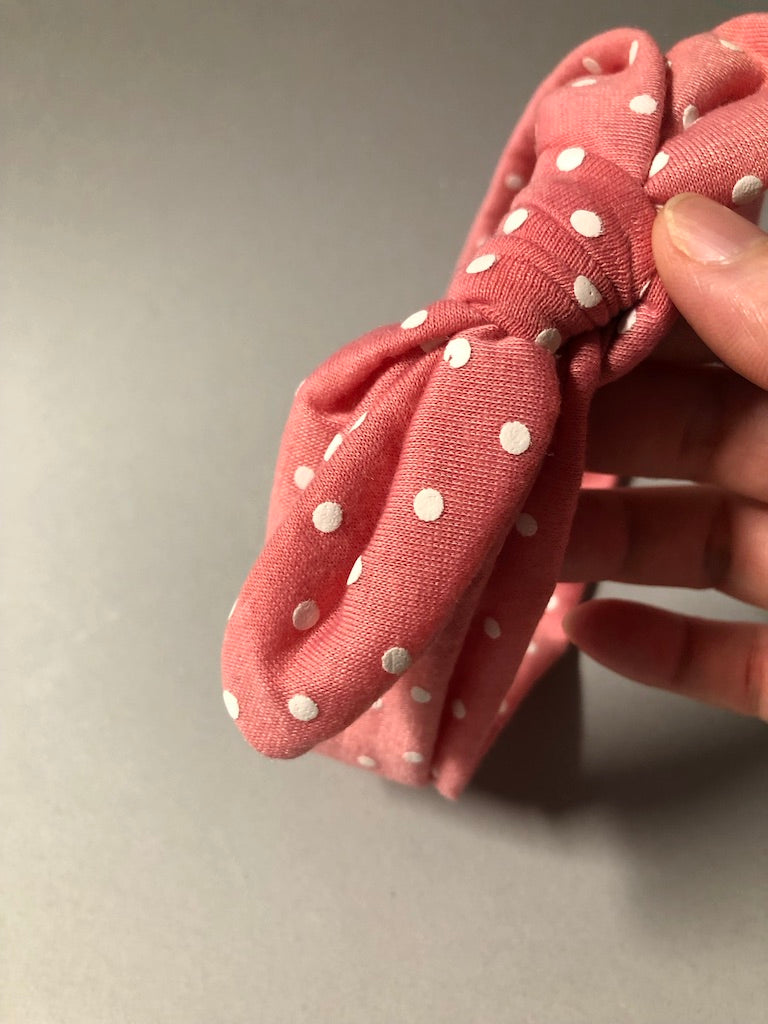 Pink Polka Dot Hair Band
