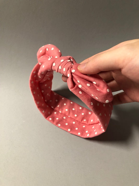 Pink Polka Dot Hair Band