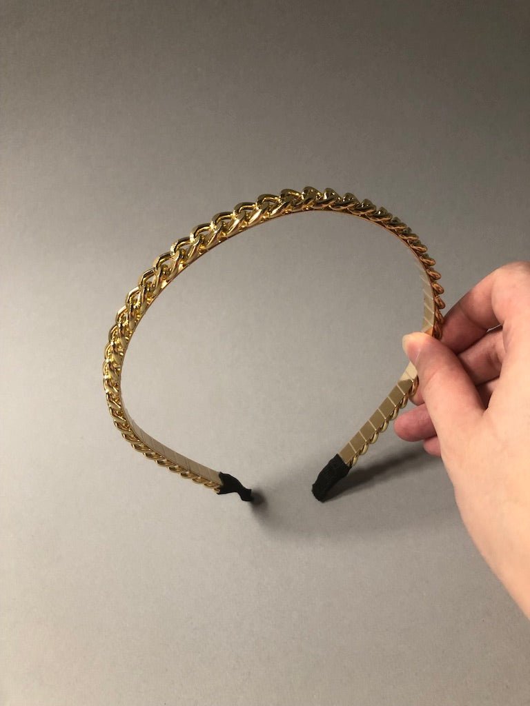 Chain Twist Gold Metal Headband