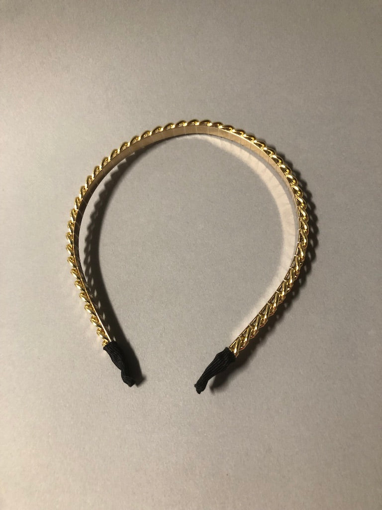 Chain Twist Gold Metal Headband