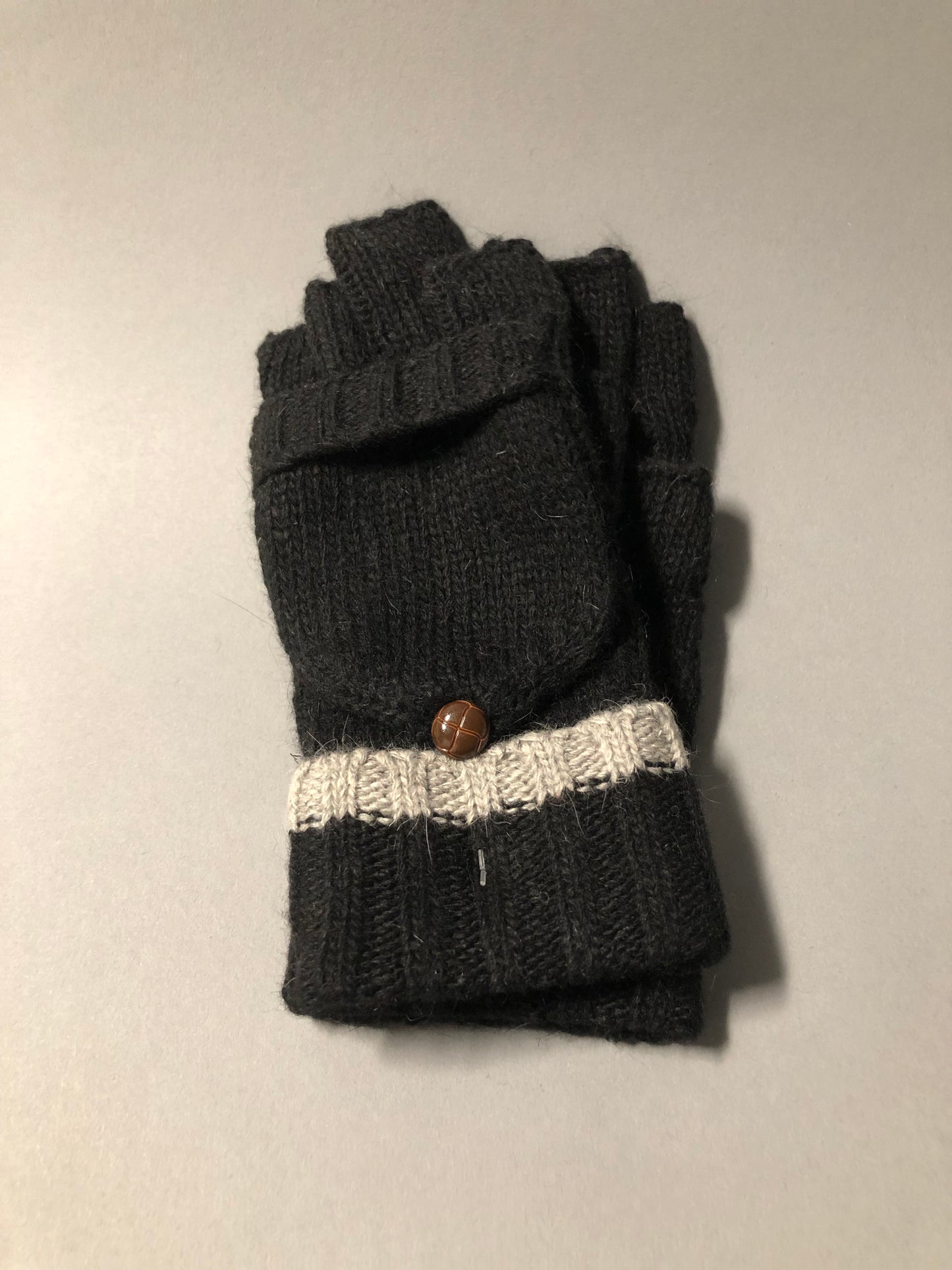 Black Wool Mittens