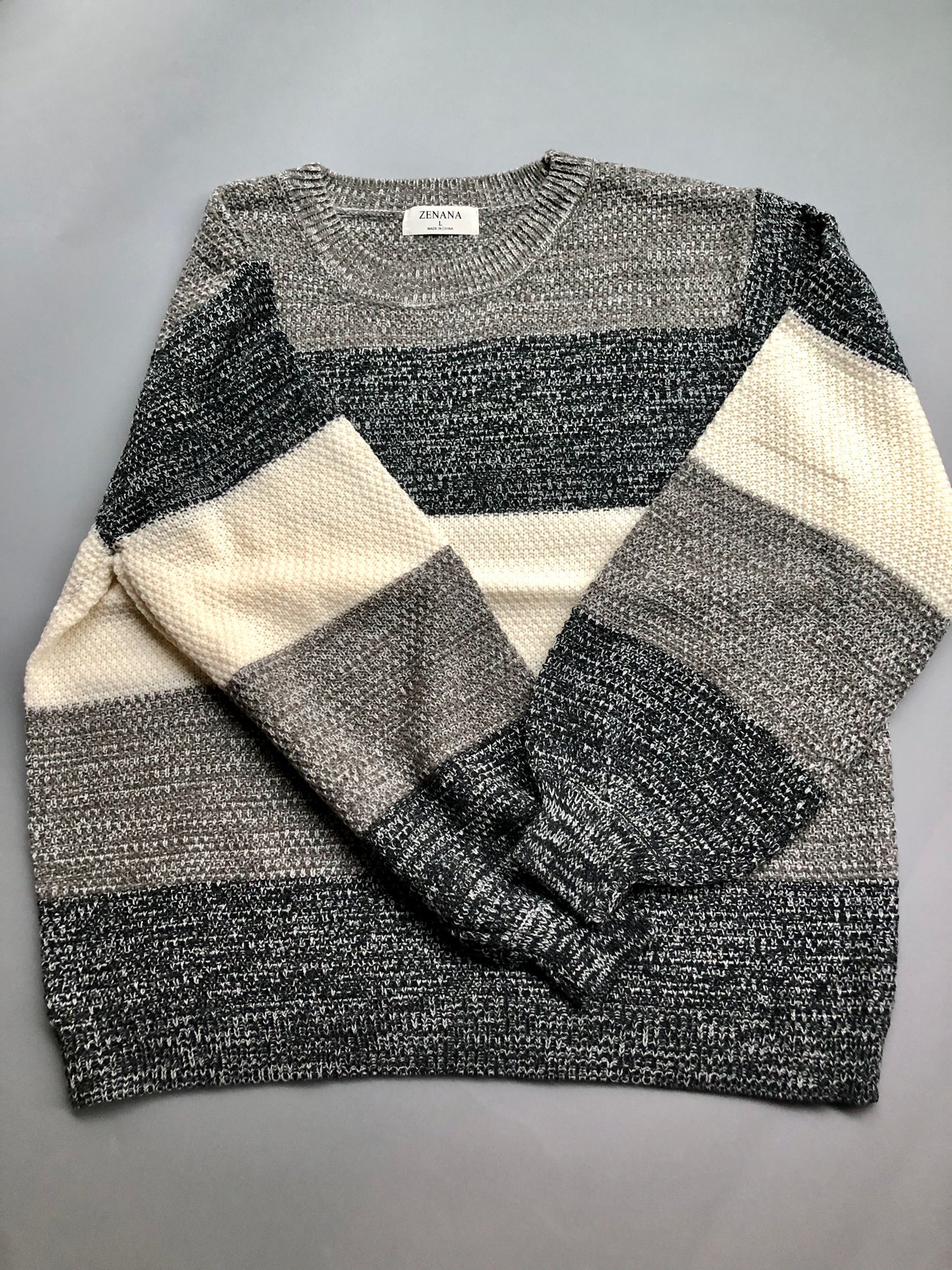 Shades of Grey Color Block Sweater