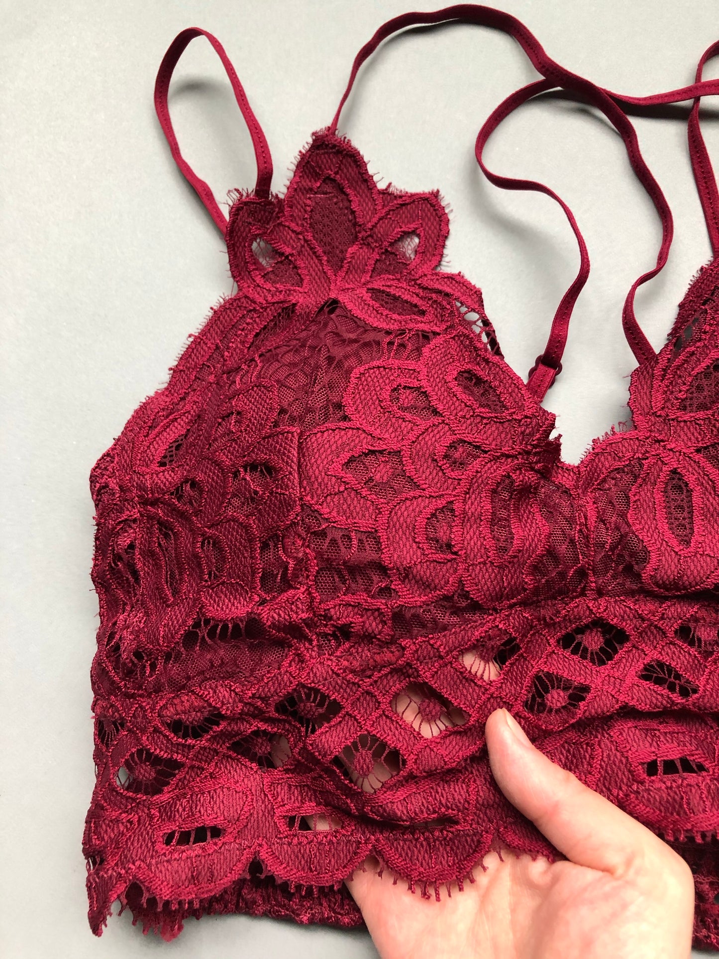 Jojo Burgundy Lace Bralette
