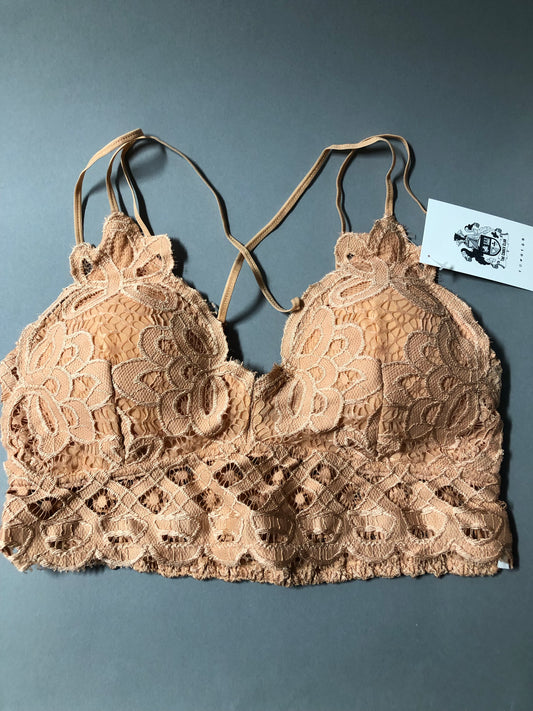 Jojo Pastel Orange Lace Bralette