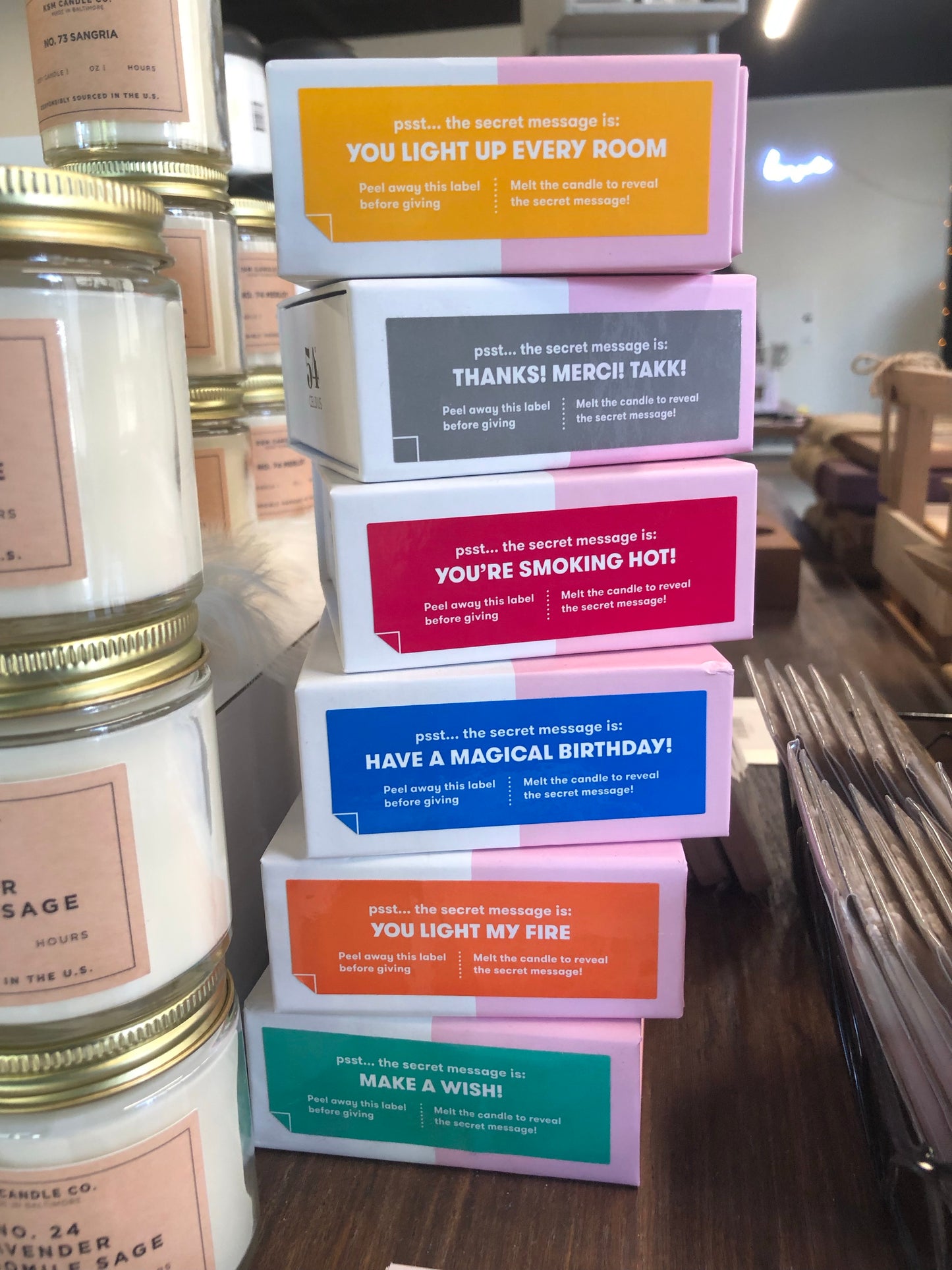 'You Light My Fire' Secret Message Candle
