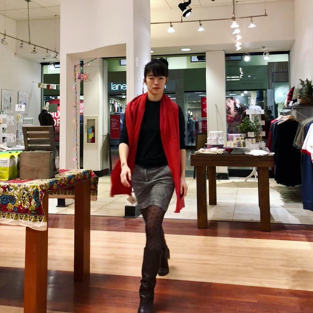 Red Slim Eco Fleece Scarf