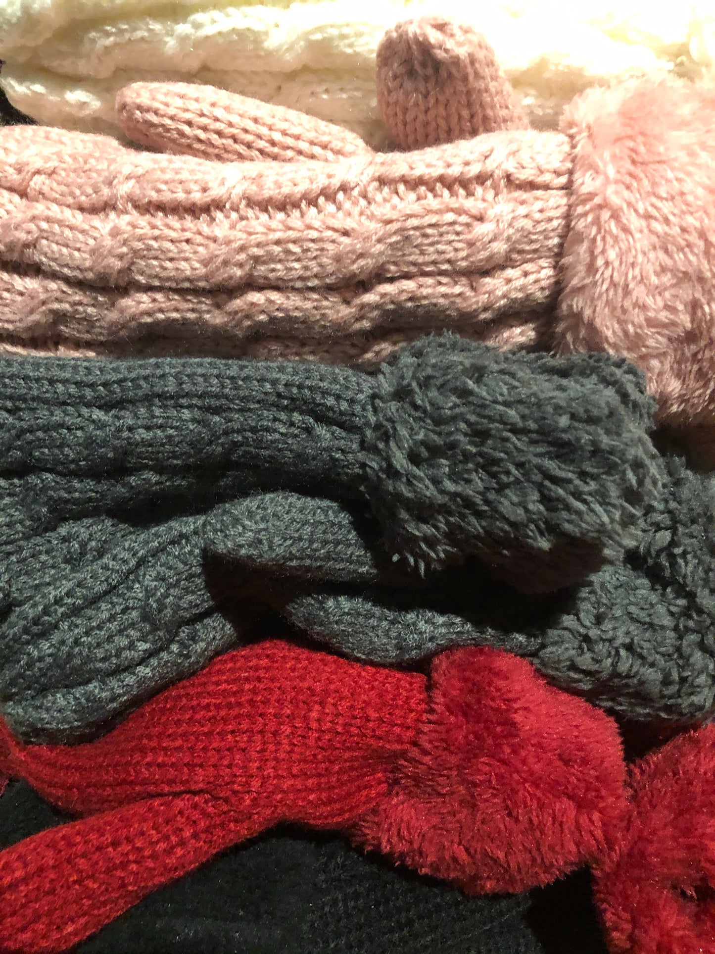Fleece Lined Knit Mittens