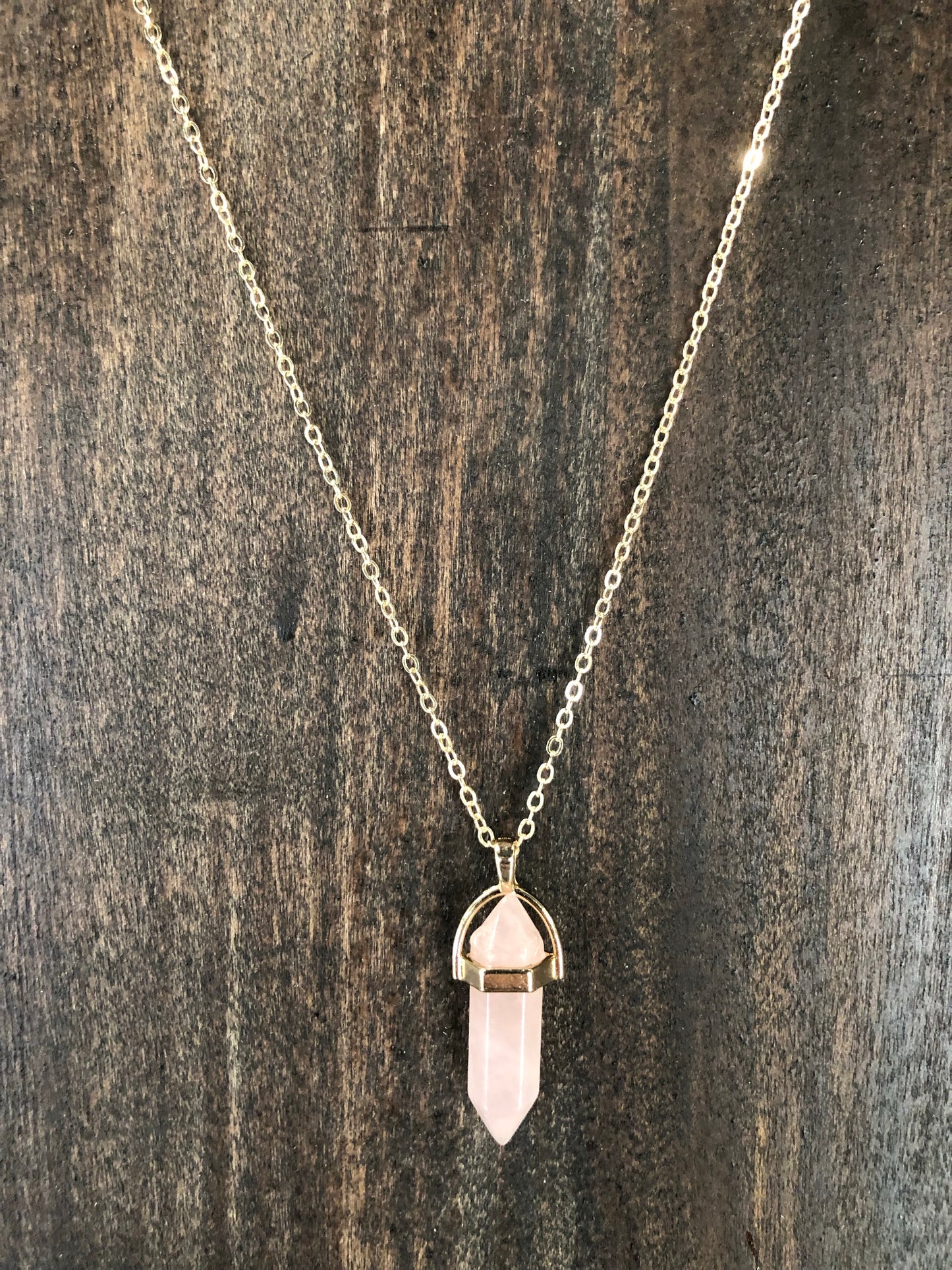 Rose Quartz Dainty 14k Gold Necklace