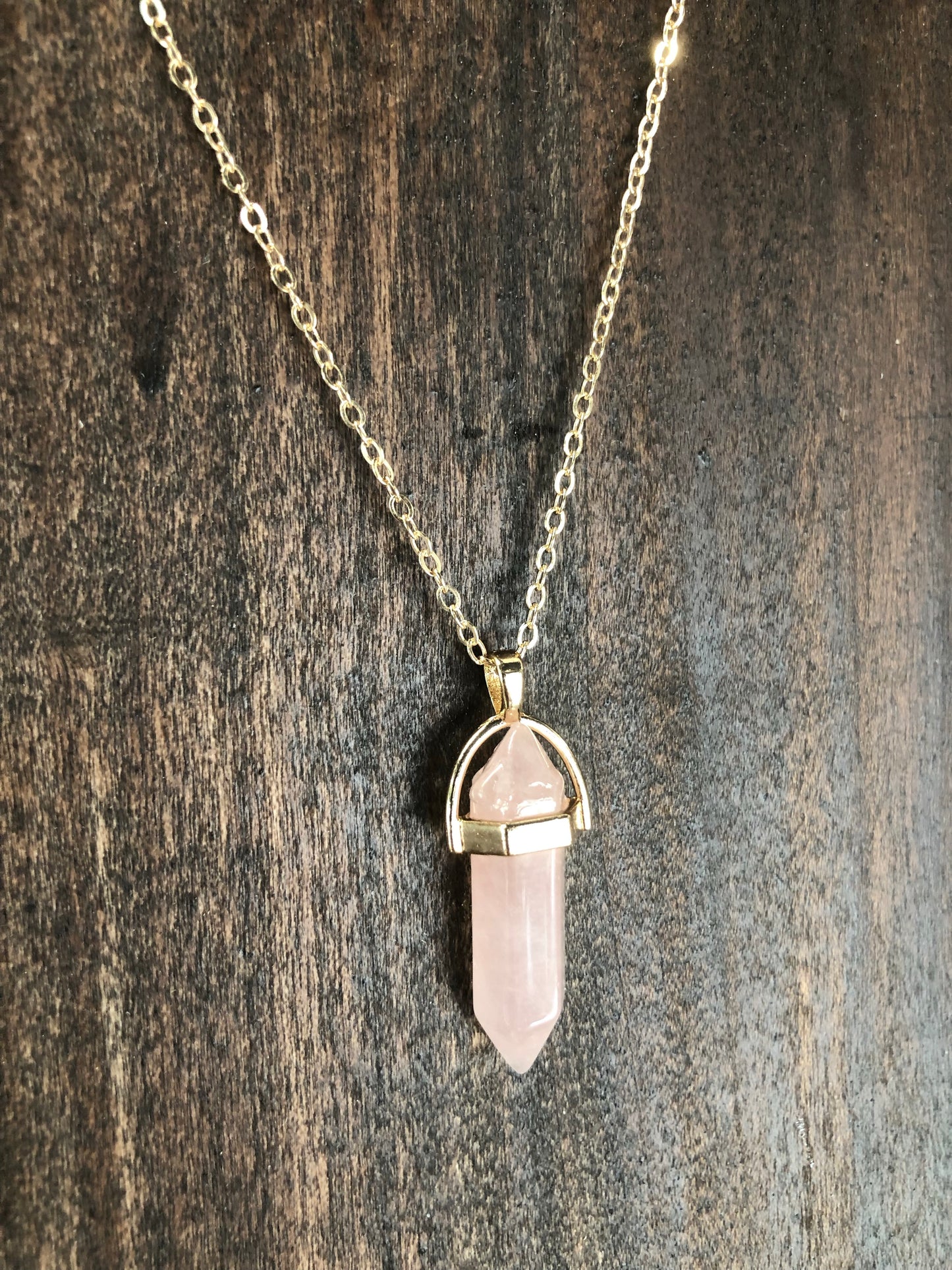 Rose Quartz Dainty 14k Gold Necklace