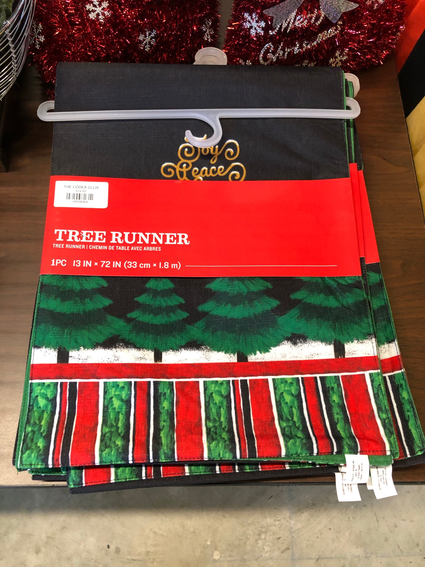 Joy Peace Love Christmas Tree Runner: 13 x 72 inches