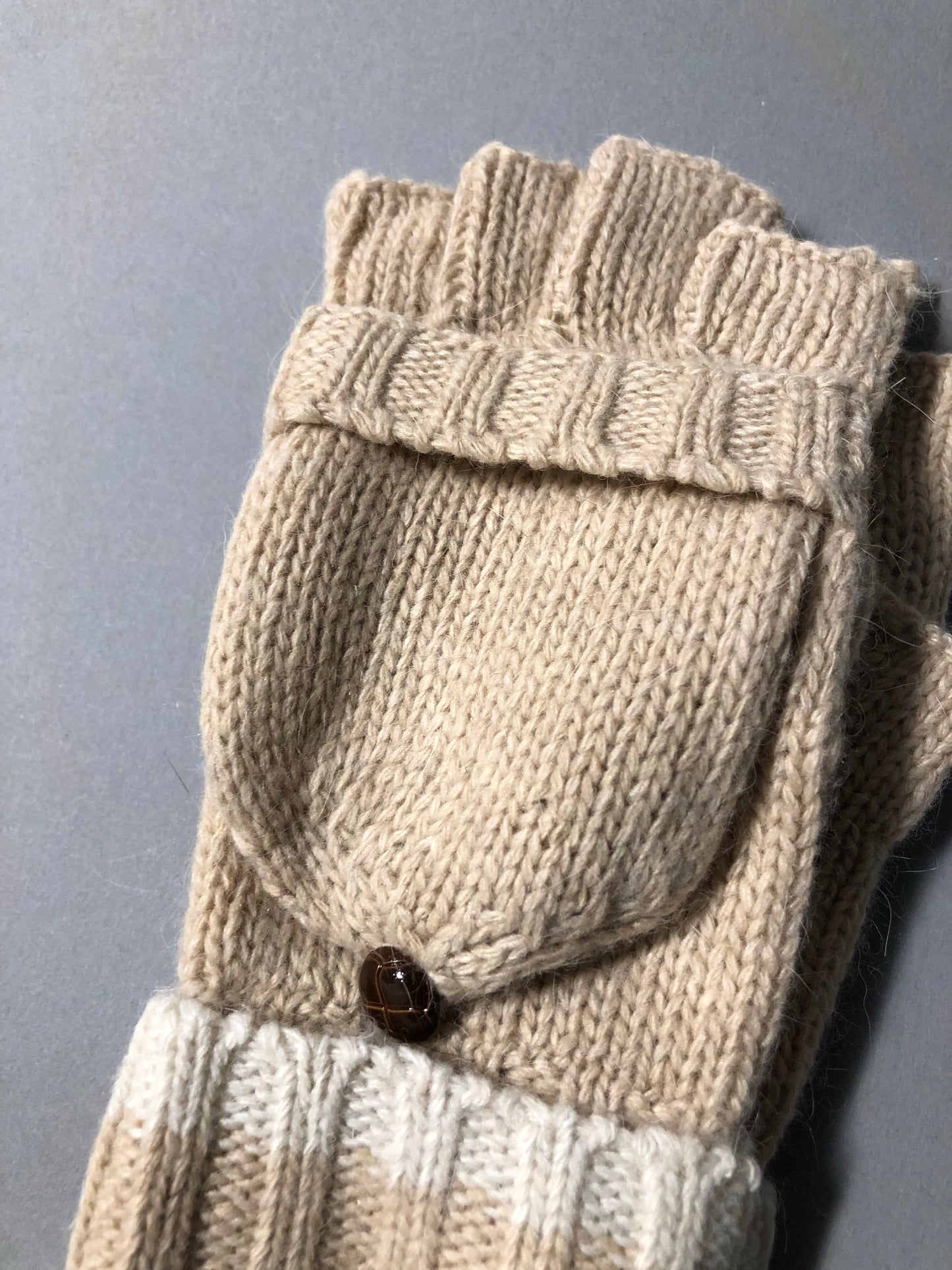 Ivory Warm Woolen Mittens