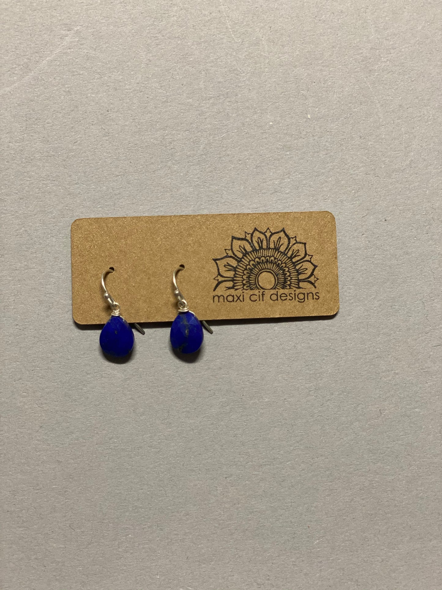 Almond Amethyst Lapis Earrings
