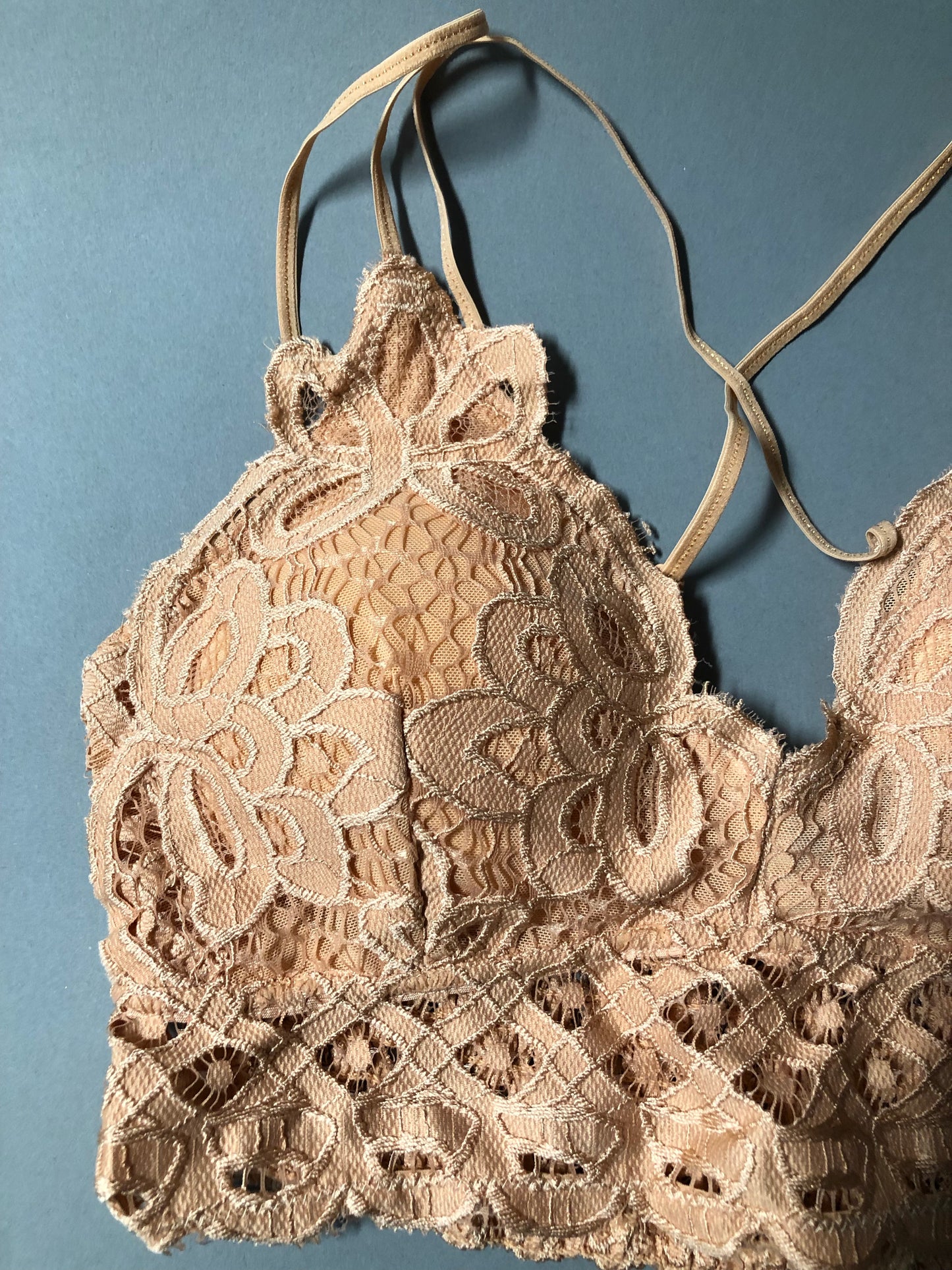 Jojo Pastel Orange Lace Bralette