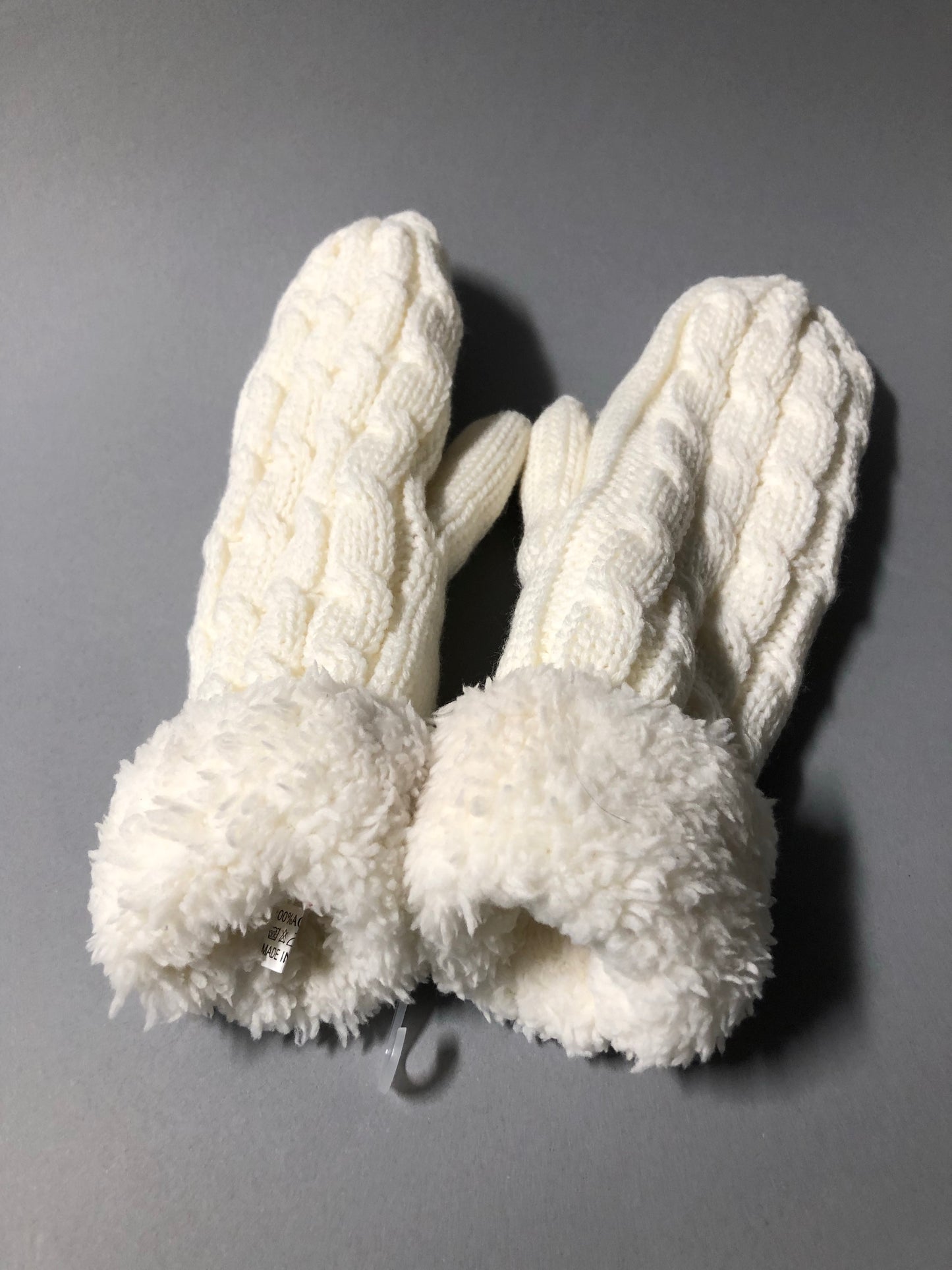 Fleece Lined Knit Mittens