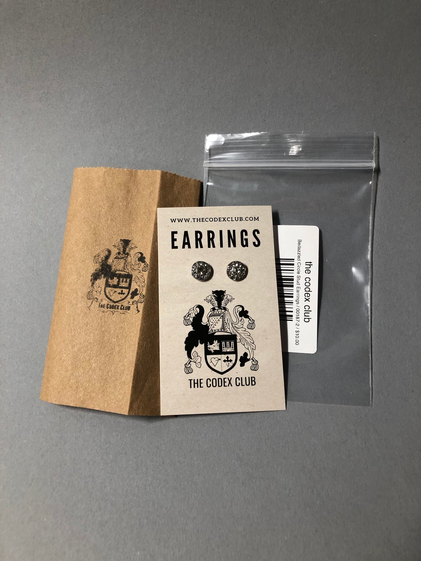 Bedazzled Circle Stud Earrings