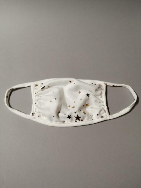 Shimmery Star White Reusable Face Masks